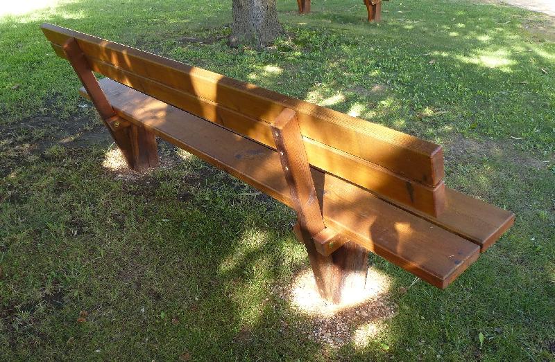 Banc public en bois - dossier inclus - traité autoclave classe 4 - deux versions - 2000 ou 2500 mm_0
