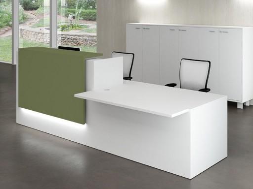 Banque d'accueil Z2 blanche avec accès handicapés - Officity - 246, Vert, Droite, Blanc_1