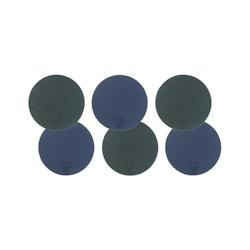 Bjorn Sous-verre rond réversible - 6 pièces - Cuir recyclé bleu nuit et gris anthracite - multicolore 3701488308189_0