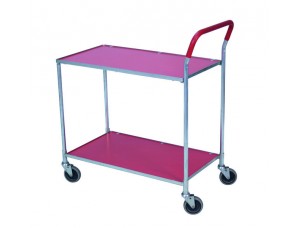 Chariot plateforme de manutention - charge 150 kg - 2 plateaux en acier - Réf : 57200_0