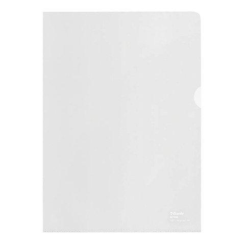 CHEMISE COIN 100% RECYCLÉE ESSELTE A4 POLYPROPYLÈNE 10/100E TRANSPARENTE INCOLORE - PAQUET DE 100