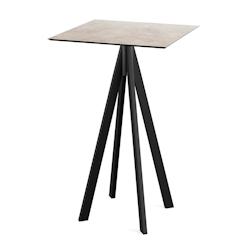 Essentials Mange-debout Infinity avec piètement noir + plateau HPL 70x70 cm - Veba - Gris pierre - l0- L- P- h - gris 120041377_0