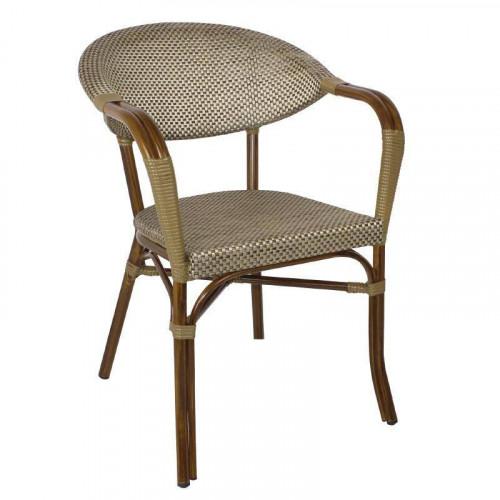 FAUTEUILS DE BISTRO EN TEXTILÈNE BOLERO - LOT DE 4