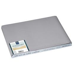 METRO Professional - 500 sets de table jetable en papier satiné gaufré - Format 30X40 cm - Couleur gris - gris 314122MI_0
