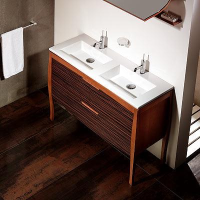 Meuble et lavabo nouveau noyer double_0