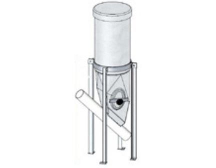 Mini-trémie cylindrique 60l, 1 tube, en stratifié verre-résine polyester_0