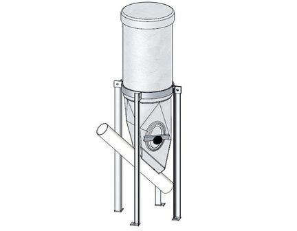 Mini-trémie cylindrique 60L - 1 tube - polyester stratifié verre-résine - Hauteur 1400mm_0