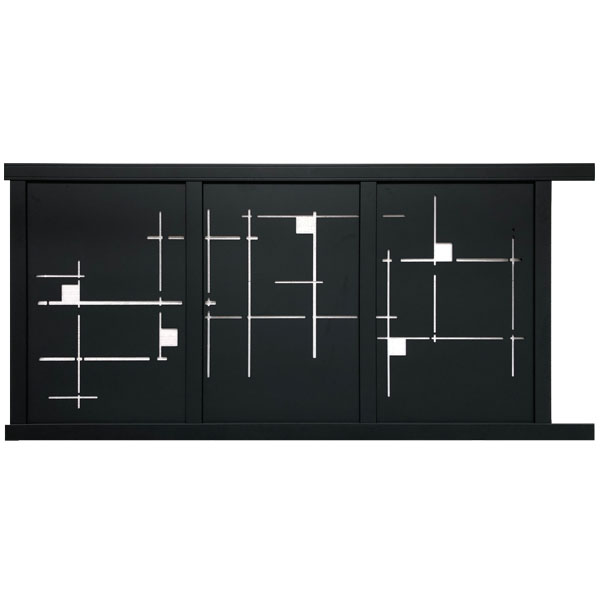 Portail coulissant Équation - simple vantail - droit - semi-ajouré - aluminium robuste - personnalisable_0