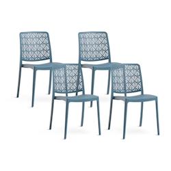 RATTATAN Set 4 Chaises Empilables en Polypropylène avec fibre de verre pour Jardin ou intérieur, hydrofuges et résistantes, design moderne - YARA -_0