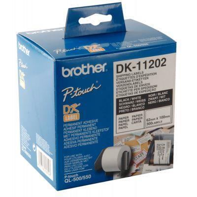 Rouleau de 300 étiquettes autocollantes blanches d'expédition 62 x 100 mm - Brother DK-11202_0