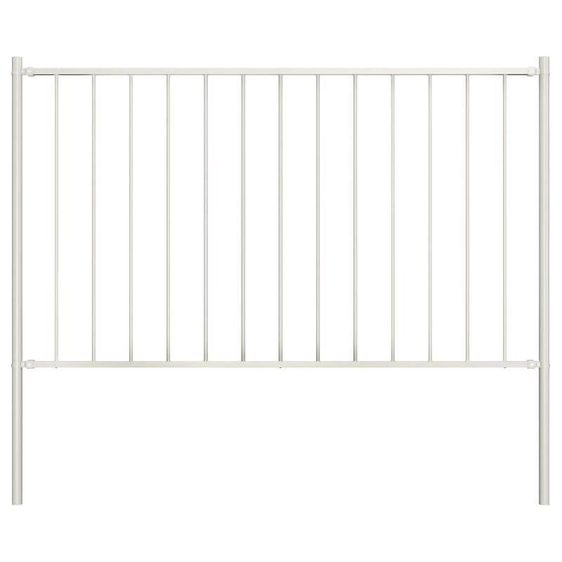 Vidaxl panneau de clôture poteau acier enduit poudre 1,7x1,25 m blanc 145217_0