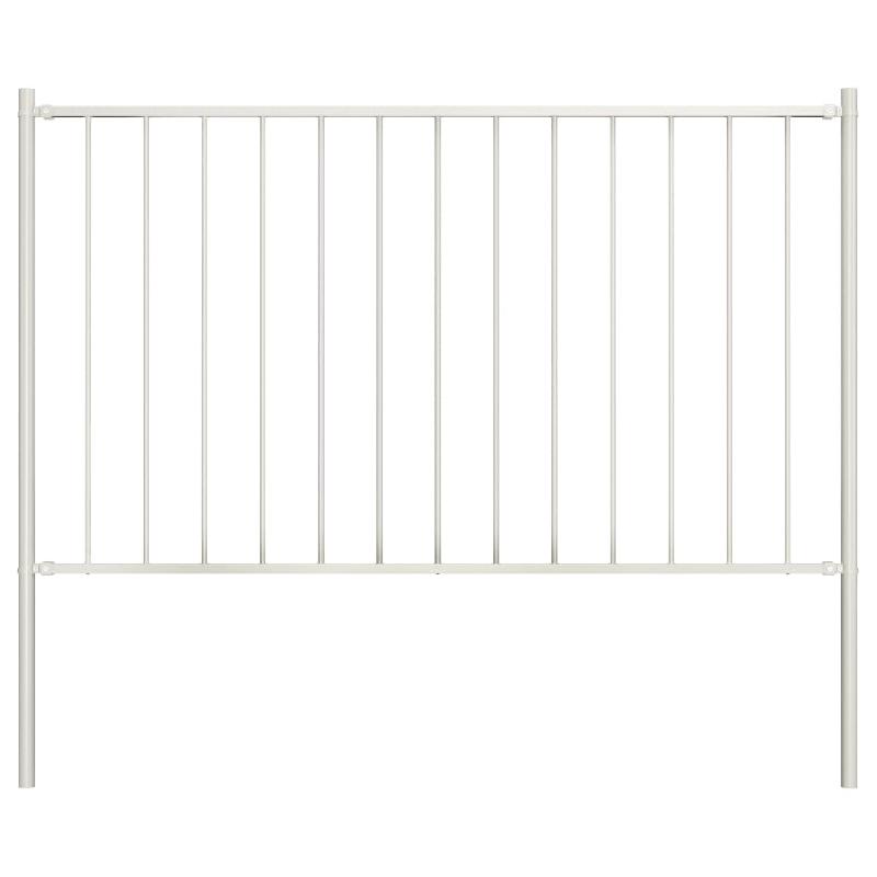 Vidaxl panneau de clôture poteau acier enduit poudre 1,7x1,25 m blanc 145217_0
