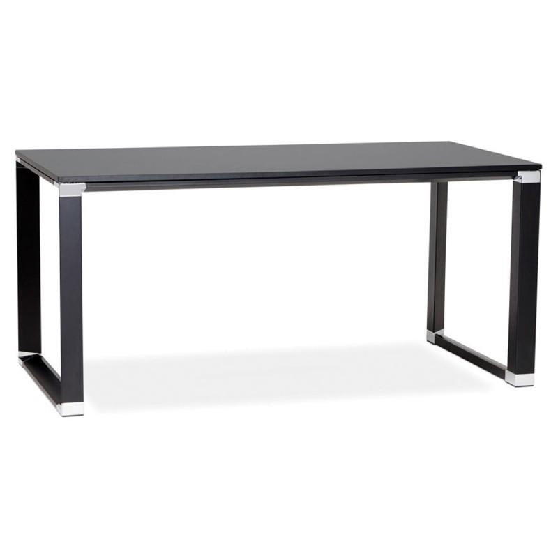 BUREAU DESIGN EN BOIS HOVIK 160CM NOIR - PARIS PRIX_0