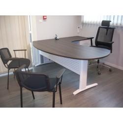 Bureau plan intégral à 90° avec caisson hauteur bureau - Plateau mélaminé double face, piètement métallique robuste, dimensions 140x60cm à 200x80cm_0