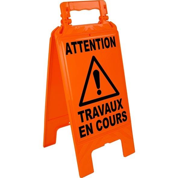 Chevalets orange de signalisation de dangers avec crochets pour chaines - CHVLPPOG-NV01/TV_0