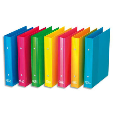 CLASSEUR 2 ANNEAUX ELBA SCHOOL LIFE -EN CARTE - FORMAT A5 17X22 CM - DOS DE 3,5 CM - COLORIS ASSORTIS