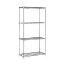 Etagère 4 Niveaux Démontables H.1800mm - Couleur Chrome - Combisteel - l90- L- P45- h180- - 698142239060_0