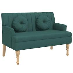 Décoshop26 - Banquette banc avec coussins dossier et accoudoirs 113 x 64,5 x 75,5 cm tissu vert DEC024636 - 3000254815587_0