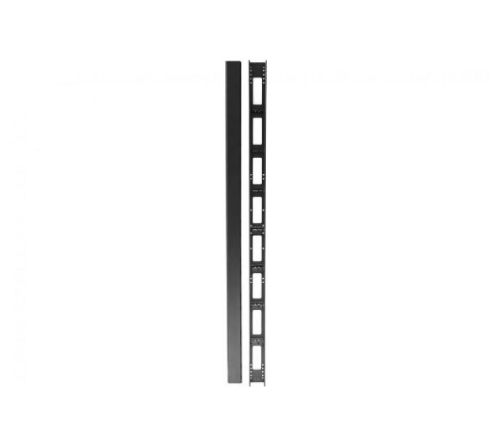 Dexlan - Passe-câbles vertical 42U avec capot de fermeture noir pour baies 800 mm - Réf. 755284_0