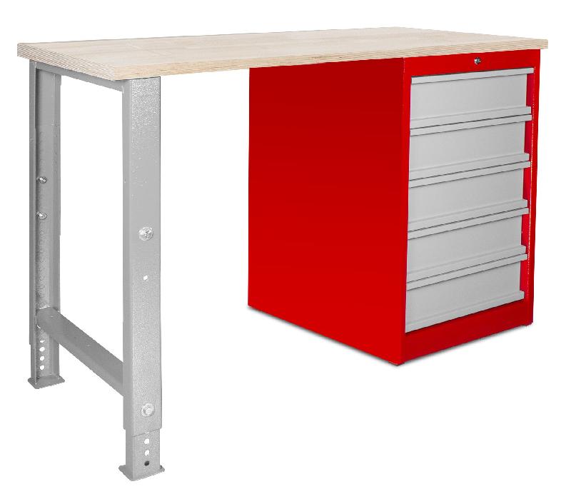 Établi modulaire Rubberwood avec armoire à tiroirs 5T 1200 mm MW Tools MOD121R_0