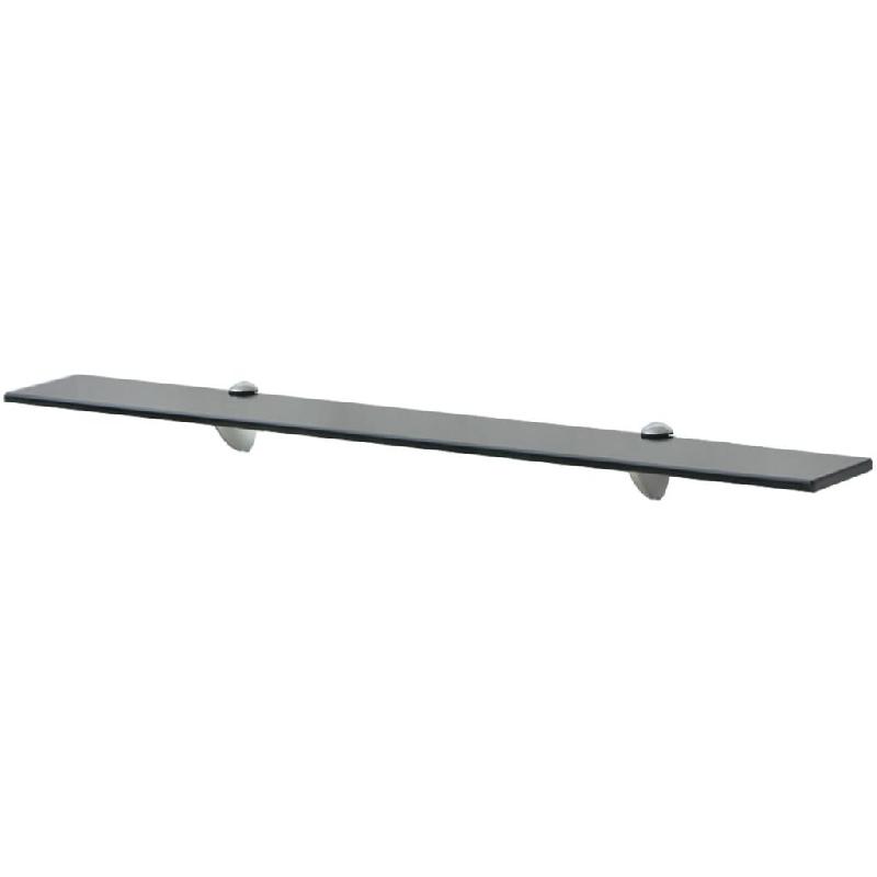 Étagère murale design en verre noir - 80x20 cm - 8 mm avec supports en alliage de zinc_0