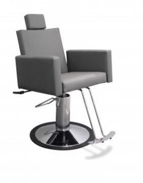 Fauteuil de coiffure Gentleman inclinable - structure Cubic, dossier réglable manuellement, tissu au choix_0