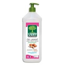 FLACON POUSSOIR 1 LITRE GEL LAVANT MAINS CORPS CHEVEUX PARFUM KARITÉ AMBRE SANS COLORANT - LOT DE 2