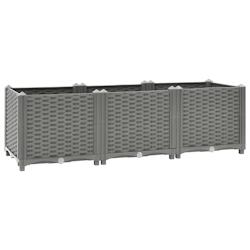 Helloshop26 - Jardinière bac lit surélevé plantes fleurs terrasse jardin 120 x 40 x 38 cm polypropylène gris 02_0039200 - 3000218439613_0
