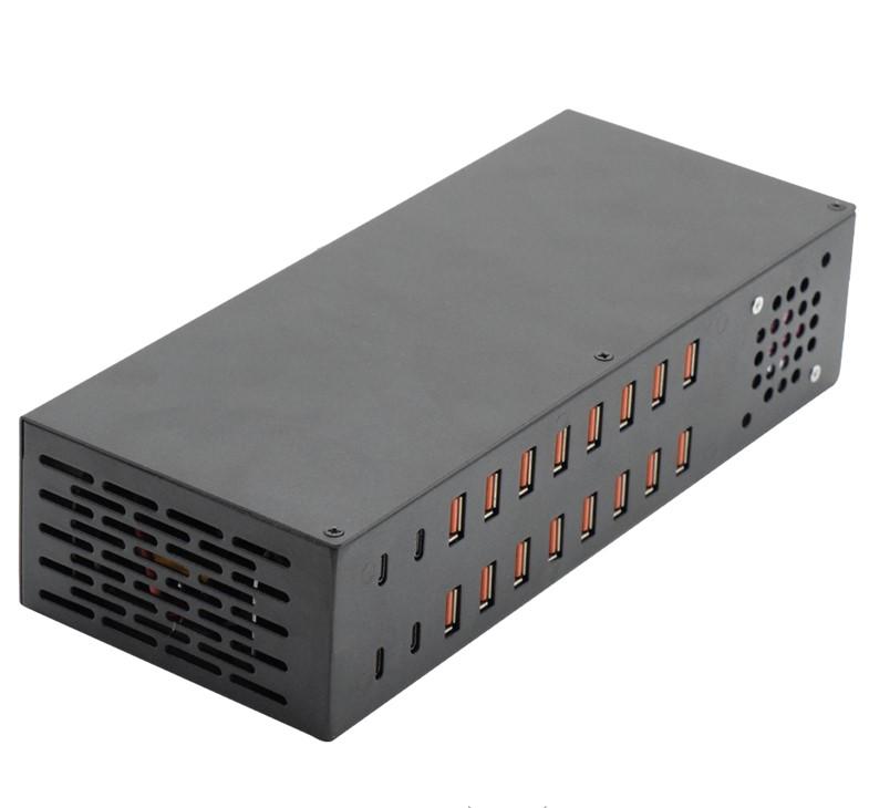 Hub de charge rapide 20 ports USB-A et USB-C - 400W, protection avancée, Bravour®_0