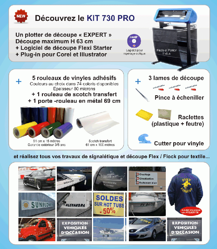 Kit 730 PRO - Plotter PC-730E avec découpe 63 cm et logiciel FLEXI STARTER 8_0