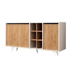 Krosi Decor Buffet 3 portes avec niches Prava Hanah Home - marron Bois manufacturé 811MDD3404_0
