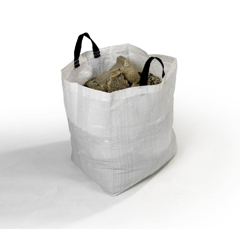 Lot de 2 sacs à gravats avec poignées OCAI - Polypropylène tressé, 50 kgs / 80 litres, réutilisable_0