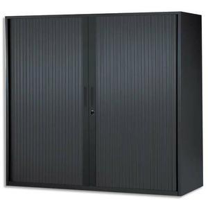 Mt international armoire basse monobloc corps et rideau noir - dimensions : l100 x h105 x p43 cm_0
