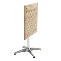 Oviala Business Table aluminium et bois carrée et plateau inclinable 70 x 70 x 70 cm - Oviala - marron Bois massif 105442_0