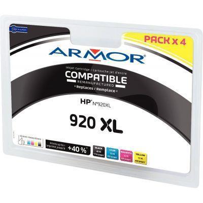 Pack de 4 cartouches compatible à la marque HP C2N92AE noir cyan magenta et jaune haute capacité_0