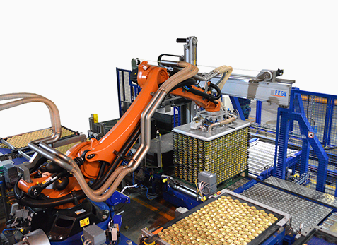Système de palettisation et dépalettisation pour pots plastiques, cartons et barquettes - PAL-R/DEPAL-R - Robots KUKA, FANUC, ABB_0