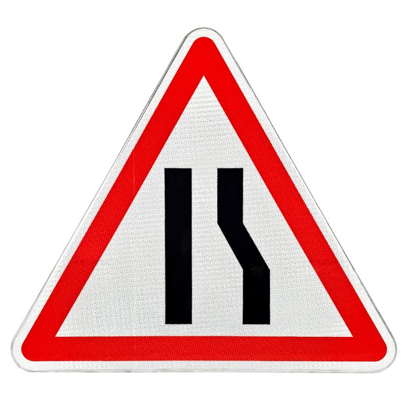 Panneau de danger A3A - Chaussée rétrécie par la droite - WP Signalisation_0