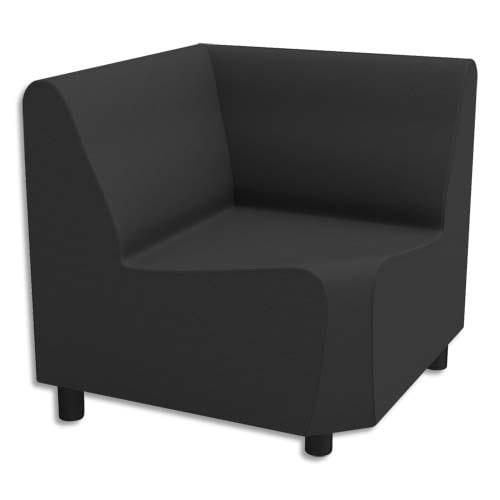 Chauffeuse modulaire d'angle 90° Izar - gris anthracite en tissu Trevira polyester avec structure métallique_0