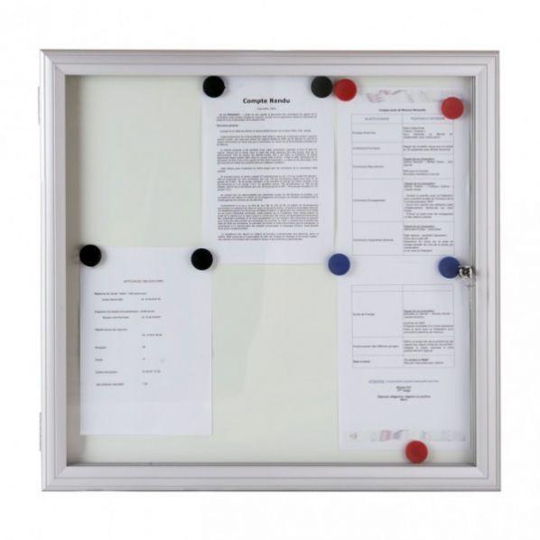 Vitrine fine d'extérieur - vitre sécurit 4 mm - format 16 x A4 - cadre aluminium anodisé - marque Rolléco_0