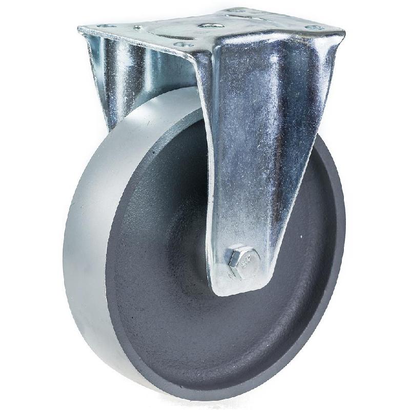 Roulette fixe de 200 mm avec roue en fonte grise_0