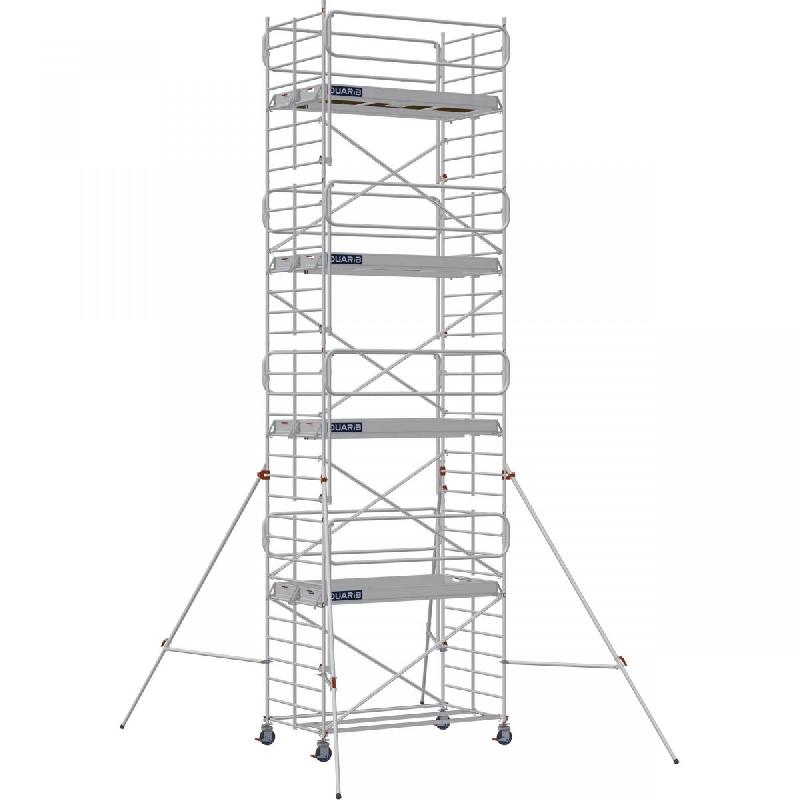 Échafaudage roulant aluminium DOCKER 150 version garde-corps EXMDS - Hauteur de travail : 9,90 m - DUARIB - 7225082_0