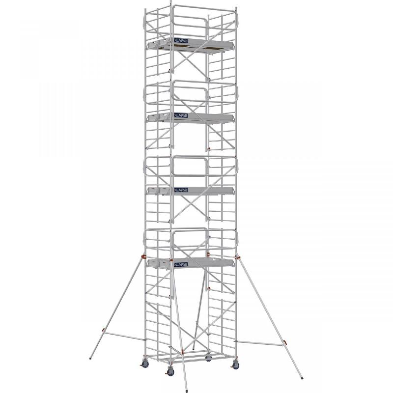 Échafaudage roulant aluminium DOCKER 150 version garde-corps EXMDS - Hauteur de travail : 10,90 m - DUARIB - 7220092_0