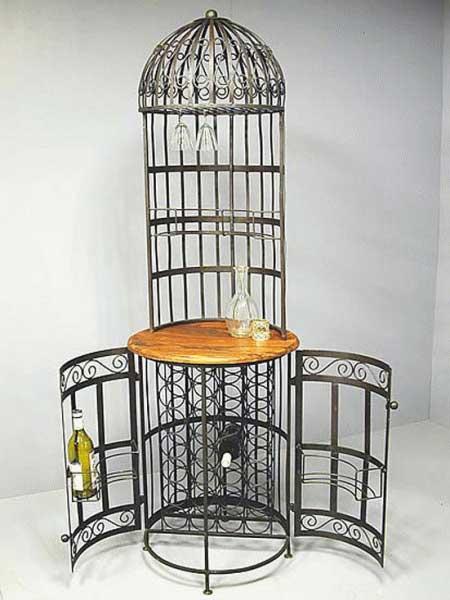 Bar cage palissandre et fer forgé - mc7243_0