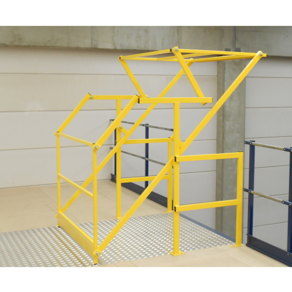 Barrière écluse de sécurité pour le chargement de la marchandise sur la mezzanine_0