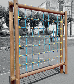 Structure pour aire de jeux - Cadre à grimper 4 à 14 ans - Filet en cordage armé - Dimensions 250x230 cm - Ossature en lamellé-collé_0