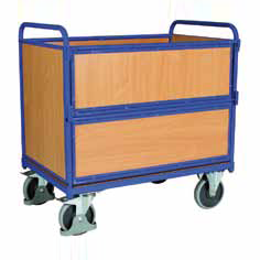 Chariot de stockage en bois avec côté rabattable Longueur : 1000 mm_0