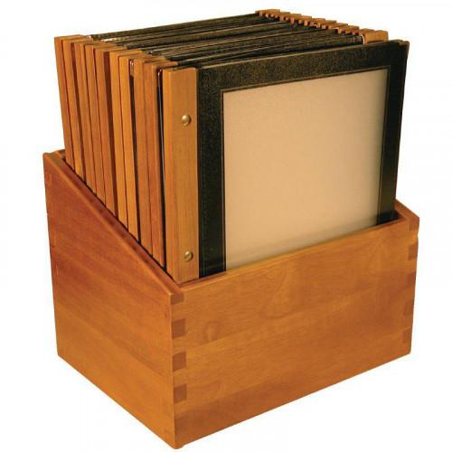 COFFRET DE 20 PORTES-MENU AVEC CADRE EN BOIS SECURIT - FORMAT A4 NOIR