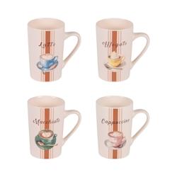 Coffret de 4 mugs Barista 35 cl -  Décoré Rond Porcelaine Table Passion 12x8 cm - multicolore porcelaine 3106232313240_0