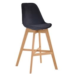 Décoshop26 - Tabouret de bar chaise haute design scandinave moderne en velours noir 10_0000932 - noir 3000721469602_0