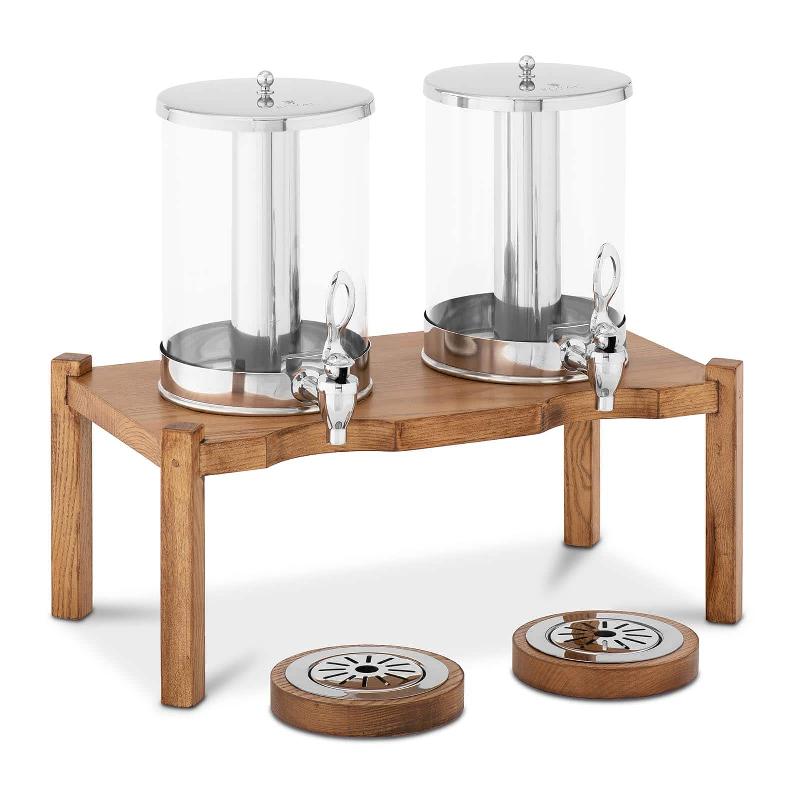 DISTRIBUTEUR DE BOISSONS 2 X 7 LITRES DISPOSITIFS DE REFROIDISSEMENT CADRE EN BOIS CLAIR 14_0005294_0